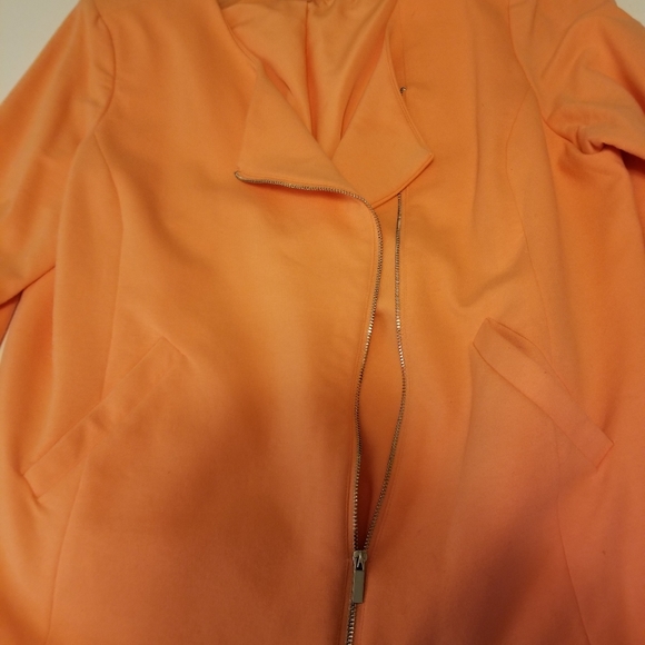 Peach colored moto style Blazer - Picture 2 of 4